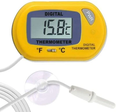 LCD Digital Thermometer Aquarium Fish Tank Vivarium Water Marine Probe UK Seller