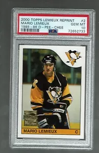 2000-01 Topps Reprint 1985-86 OPC. Mario Lemieux RC. #2 PSA 10. - Bild 1 von 2