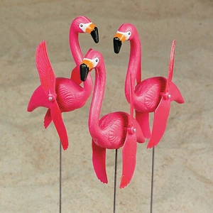 7 1/2" Twirling Flamingo Yard Signs - 6 Pc. - Picture 1 of 4
