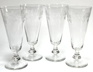 Juego de cuatro vasos Pilsner grabados a mano Bryce 896-5 vintage - Imagen 1 de 24