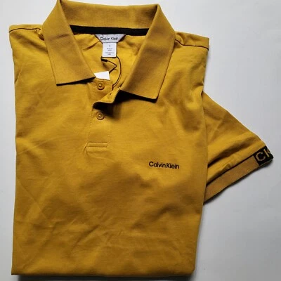 CALVIN KLEIN Mens Polo Shirt Signature Logo short sleeve Size XL 2XL Blue Red - Image 1 of 4