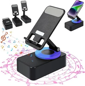 Soporte para teléfono celular con altavoz inalámbrico Bluetooth LED base antideslizante sonido HD EE. UU. - Imagen 1 de 9