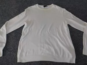 Club Monaco Mens Sweater Extra Small white Pullover crewneck cotton classic - Picture 1 of 12