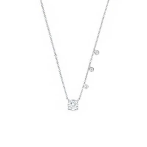14K White Gold Solitaire Necklace With 0.36 TCW Lab Grown Diamonds Meira T - Picture 1 of 8