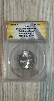 SAMPLE CSNS Quarter SLAB-2004-P Iowa ANACS Central States 85th Anv May 1-5, 2024 - Image 1 of 2