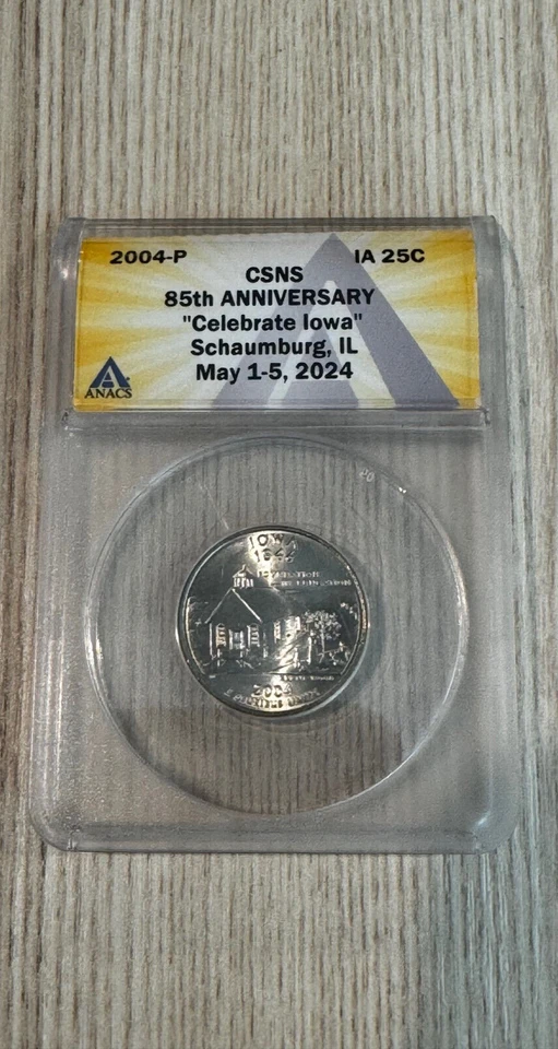 SAMPLE CSNS Quarter SLAB-2004-P Iowa ANACS Central States 85th Anv May 1-5, 2024 - Image 1 of 2