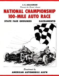 1949 Sacramento State Fair Grounds Auto Races Small Space Poster Art Print - Picture 1 of 1