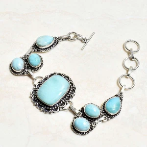 Larimar Gemstone Ethnic Handmade Bracelet Jewelry 23 Gms AB 96008 - Picture 1 of 1