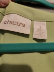 NWOT CHICOS Top Tunic GEORGOUS LIME GREEN PULLOVER TUNIC BLOUSE~ SIZE 3 XL