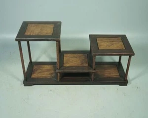 14 "Chinese Antique Vintage Rosewood Carved Small Shelf Statue Home Decor Art - Picture 1 of 9