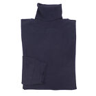 Borrelli Napoli Trim-Fit Navy Blue Stretchy Knit Turtleneck Sweater M NWT