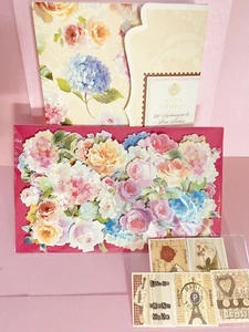 Anna Griffin's Latest Hydrangea & Rose 30 PCS 3D Stickers +Ephemera Minis BONUS! - Picture 1 of 12