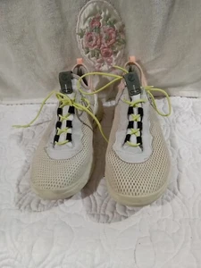 ECCO PHORENE WOMAN SHOES BEIGE/PINK LACE UP SNEAKER SZ  8.5 - Picture 1 of 7