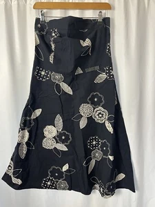 Etam Black Floral Sleeveless Cotton Dress Size 14 - Picture 1 of 10