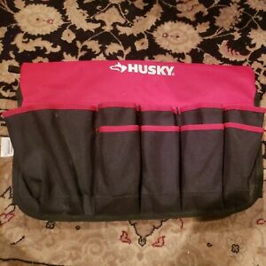 Husky Bucket Jockey Heavy Duty Wear Resistant Material Black Red 18 Pockets
