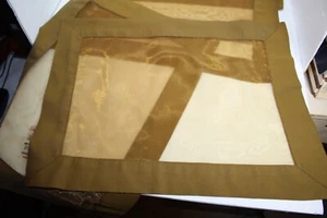 Placemats 5 Lt Brown Edge Gold See Thru Center Great 4 Layering Table Easy Clean - Picture 1 of 4