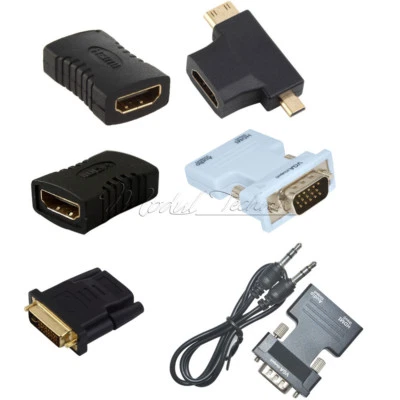 Adaptador conector convertidor HDMI hembra a hembra/HDMI macho/VGA macho/DVI macho - Imagen 1 de 4
