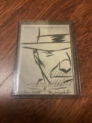 INDIANA JONES MASTERPIECES SKETCH AUTO CARD RICH WOODALL 2008 TOPPS - Image 1 of 2