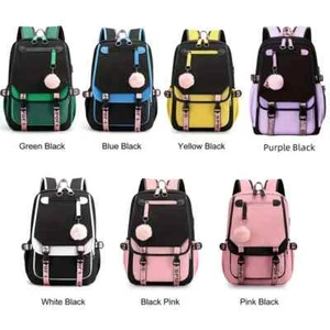 Anime Stitch Estudiantes Usb Mochila Niños Niñas Mochila de Viaje Bolso Escolar - Imagen 1 de 11