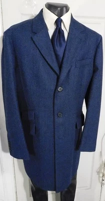 ABRIGO CHARLES TYRWHITT LANA-ALGODÓN TALLA 44R AZUL 3 BOTONES Foto 1 de 4