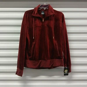 Champion Sweatshirt Women's Size Small Burgundy Quarter Zip Sweater Gorpcore - Picture 1 of 8