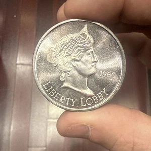 1980 Liberty Lobby Anniversary Eagle 1 Oz .999 FINE Silver Round ⭐️RARE TONED⭐️ - Picture 1 of 6