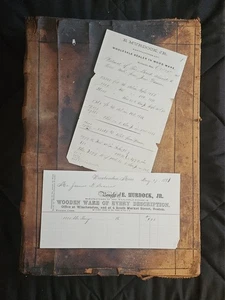 LARGE 1877-1882 Antique Accounting Ledger E MURDOCK CO Winchendon Massachusetts - Picture 1 of 24