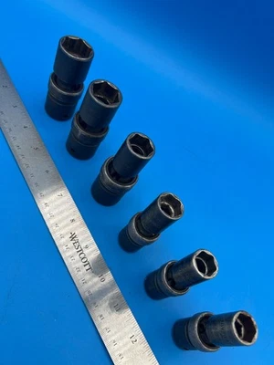 Snap-On Tools Swivel Impact Socket Set 1/2” Drive 9/16” to 7/8” 6 Piece T-6-10 - Image 1 of 4