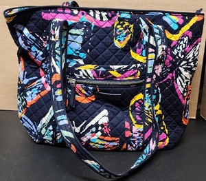 Vera Bradley Iconic Large Zip Tote Schultertasche Handtasche Schmetterling - Bild 1 von 6