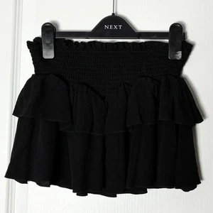 Nwot Katie J NYC Brooke Tiered Ruffle Skirt in Black Viscose Stretchy Girls XL - Picture 1 of 3
