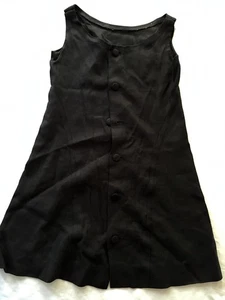 Homemade Linen Blend Black Shirt Dress Buttons Size S Black - Picture 1 of 5