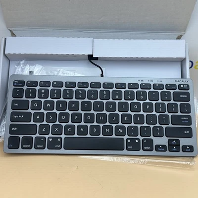 Macally Compact USB Wired Keyboard. USB White. For Mac & PC. - Image 1 of 4