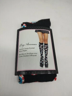 Leg Avenue espeluznantes globos oculares negros calcetines hasta la rodilla disfraz de Halloween Foto 1 de 2