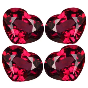 4.27 ct (4 pcs Lot) CALIBRATED SIZE(7 x 6 mm) Heart Shape Rhodolite Garnet - Picture 1 of 1