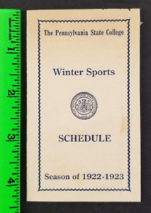 Vintage 1922-1923 Penn State Winter Sports Pocket Schedule (Has Wear)