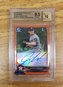 2018 Bowman Chrome Orange Refractors Jayson Schroeder Autograph BGS 9.5 Auto 10  - Bild 1 von 2