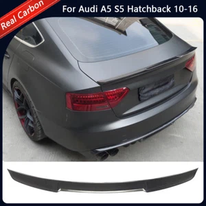 For Audi A5 S5 Hatchback 2010-2016 Carbon Rear Trunk Lip Spoiler Boot Tail Wing - Picture 1 of 14