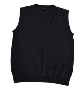 J Crew Sweater Vest Mens S Charcoal Gray Merino Wool Sleevless V-Neck VTG - Imagen 1 de 9