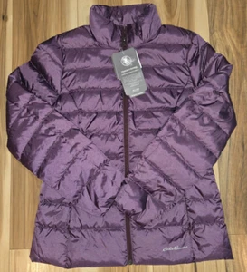 Eddie Bauer Cirruslite Down Jacket Womens Size M Purple / Dark Plum EB 650 NWT - Picture 1 of 9