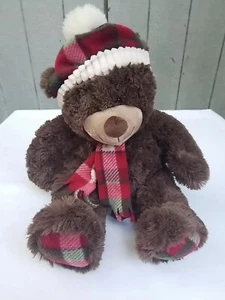 Gentle Treasures Brown Plaid Winter Teddy Bear Plush, 18" - Picture 1 of 7