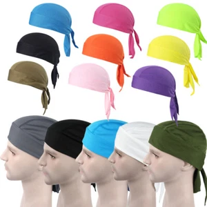 Men Women Sweat Wicking Beanie Hat Dew Rags Helmet Liner Cycling Run Skull Cap - Picture 1 of 24