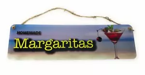 Homemade MARGARITAS 4" x 13.5" Mini Aluminum Street Sign For Bar Gameroom - Picture 1 of 1