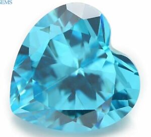 10x10 mm Natural Heart Sea Blue Sapphire 5.46 ct Diamond Cut VVS Loose Gemstones