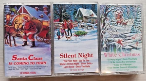 3 Christmas Cassettes - Silent Night - Santa Clause Coming Town - White Christma - Picture 1 of 8