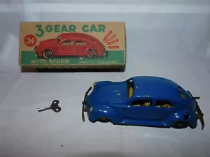 COCHE DE JUGUETE VINTAGE DE 3 MARCHAS CON FRENO CON CAJA - HECHO EN EE. UU. ZONA ALEMANIA - 100% ORIG. - Imagen 1 de 12