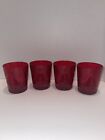 4 Retired Mikasa CHRISTMAS TREE Red Double Old Fashioned 4” Tumblers Glasses HTF