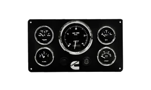 Panel de instrumentos de motor marino CUMMINS precableado - 5 calibres negro - hecho en EE. UU. - Imagen 1 de 4