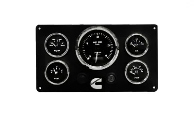 CUMMINS Marine Engine Instrument Panel Pre-wired - 5 Gauges Black - Made in USA - Image 1 of 4