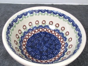 BEAUTIFUL POLISH POTTERY M.KUBEA 112 CERAL BOWL 3 1/2" TALL X 6 1/2" W 3" D - Picture 1 of 5