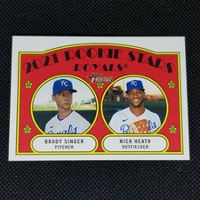 2021 Topps Heritage Brady Singer Nick Heath Rookie Stars #129 Kansas City Royals